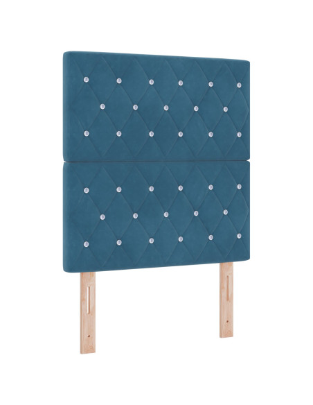 Letto a molle con materasso Blu Scuro 80 x 200 cm Tessuto