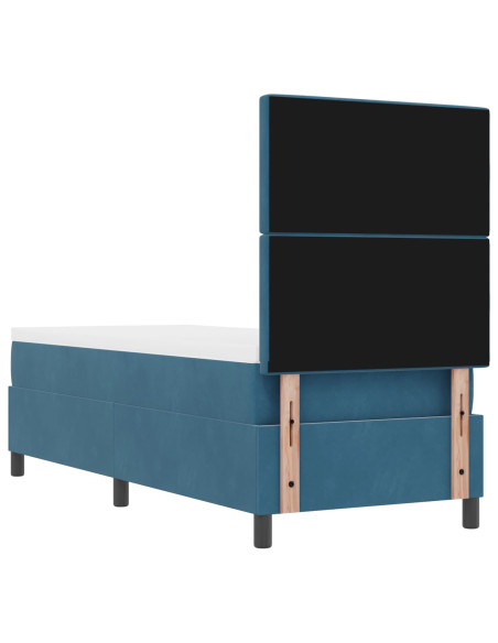 Letto a molle con materasso Blu Scuro 80 x 200 cm Tessuto