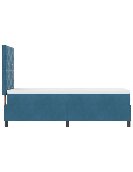 Letto a molle con materasso Blu Scuro 80 x 200 cm Tessuto