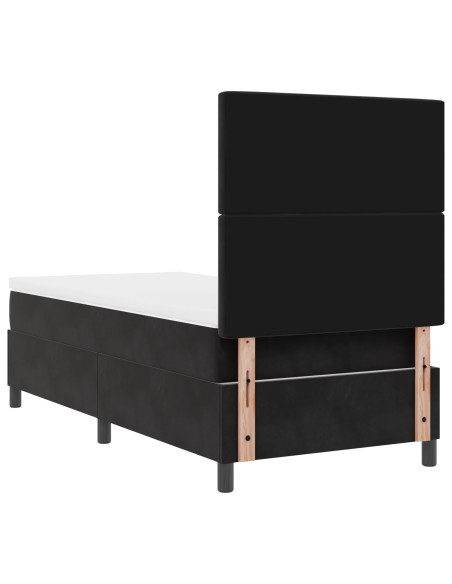 Letto a Molle con Materasso  Nero 90x200 cm Velluto