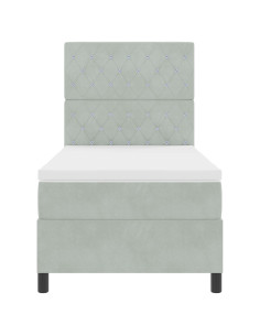 Letto a molle con materasso Grigio chiaro 100 x 200 cm Tessuto 2