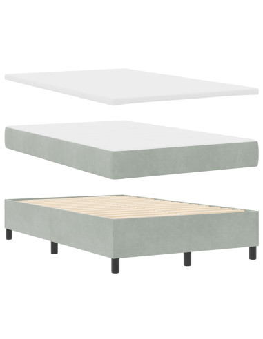 Letto a molle con materasso Grigio chiaro 120 x 200 cm Tessuto