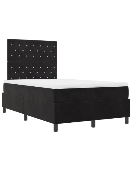 Letto a Rete con Materasso Nero 120x200 cm Velluto