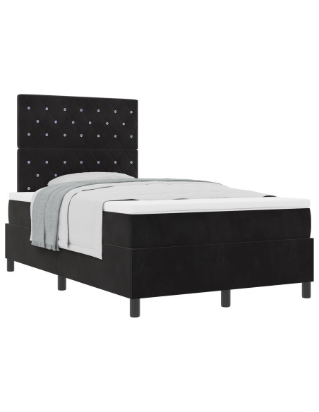 Letto a Rete con Materasso Nero 120x200 cm Velluto