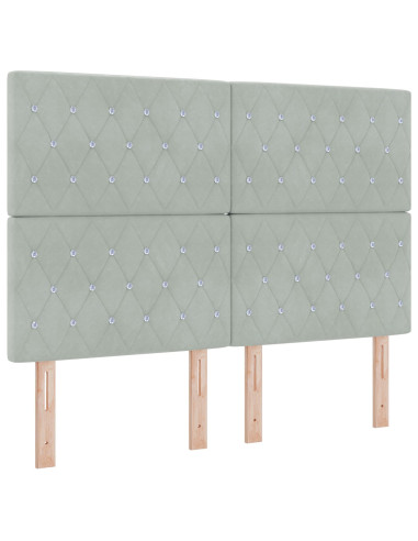 Letto a molle con materasso Grigio chiaro 140 x 190 cm Tessuto