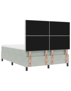 Letto a molle con materasso Grigio chiaro 140 x 200 cm Tessuto