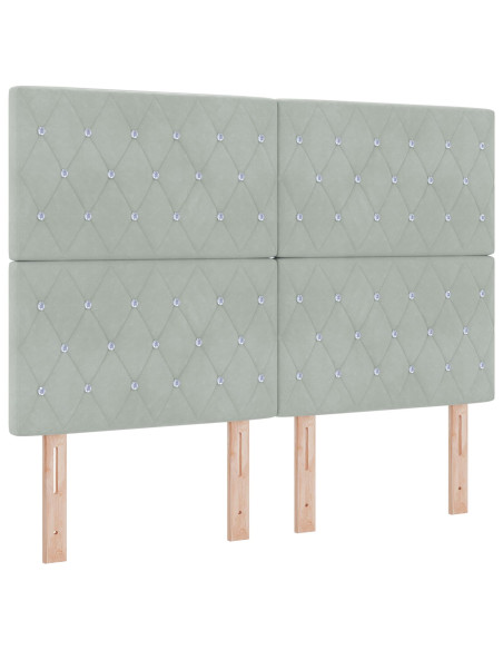 Letto a molle con materasso Grigio chiaro 140 x 200 cm Tessuto