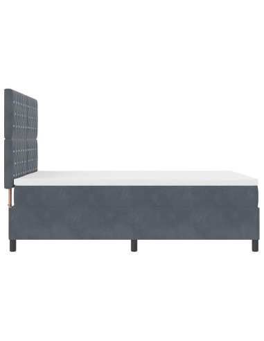 Letto a molle con materasso Grigio scuro 160 x 200 cm Tessuto
