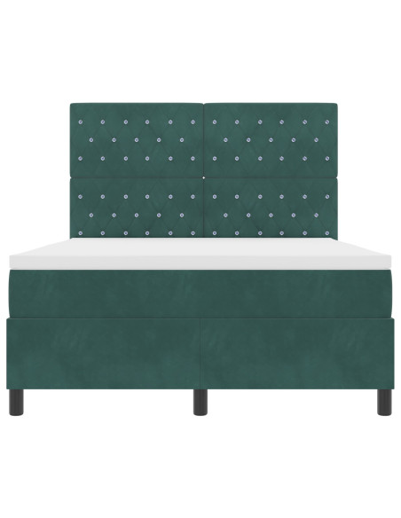 Letto a Molletta con Materasso verde scuro 160x200 cm in Velluto