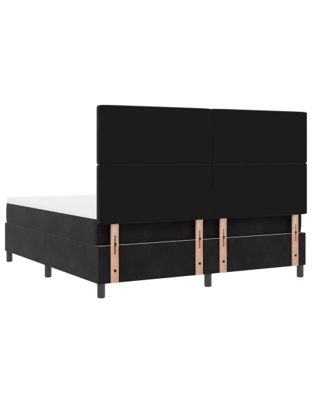 letto box spring  con materasso nero super king velluto