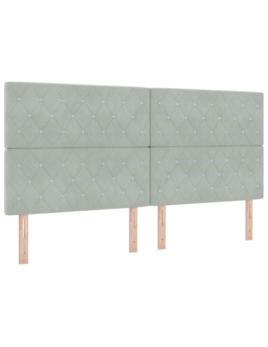 Letto a molle con materasso Grigio chiaro 200 x 200 cm Tessuto