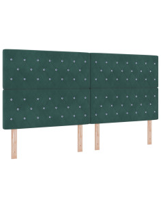 Letto a molle con materasso Verde Scuro 200 x 200 cm Tessuto