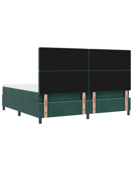 Letto a Molle con Materasso Verde Scuro 200x200 cm Velluto