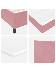 Letto a molle con materasso Rosa 90 x 190 cm Tessuto