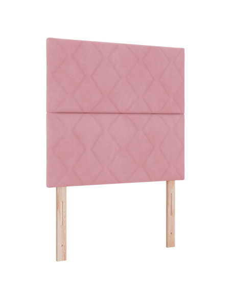 Letto a Box con Materasso Rosa 90x200 cm Velluto
