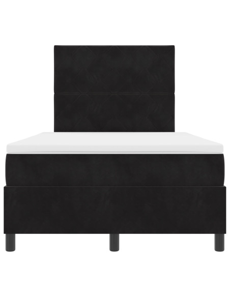 Letto Box Spring con Materasso Nero 120x200 cm Velluto