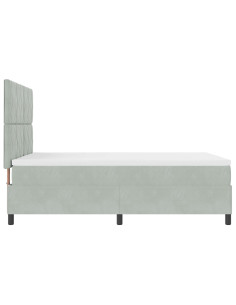 Letto a molle con materasso Grigio chiaro 140 x 190 cm Tessuto
