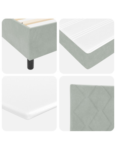 Letto a molle con materasso Grigio chiaro 140 x 190 cm Tessuto