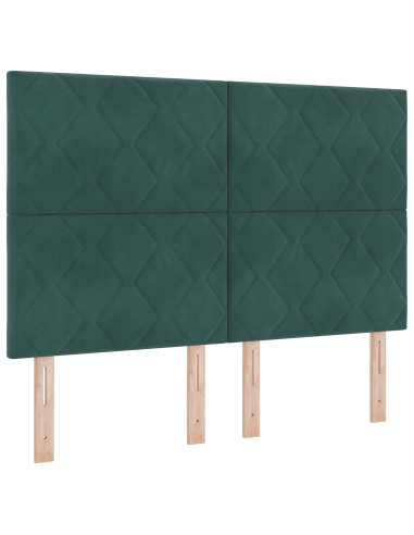 Letto a molle con materasso Verde Scuro 140 x 190 cm Tessuto