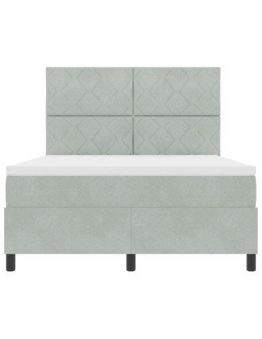 Letto a molle con materasso Grigio chiaro 140 x 200 cm Tessuto