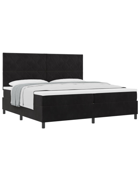 Letto Box Spring  Nero 200x200 cm Velluto