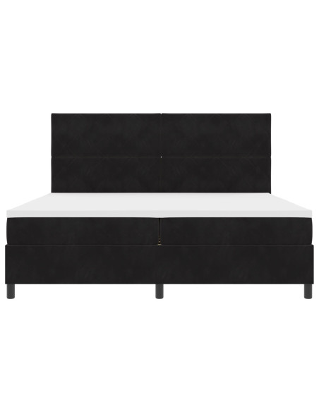 Letto Box Spring  Nero 200x200 cm Velluto
