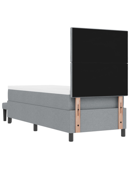 Letto a Molle  con Materasso & Panchina Grigio Chiaro 80x200 cm Tessuto