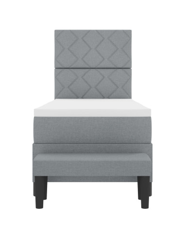 Letto a molle con materasso Grigio chiaro 80 x 200 cm Tessuto