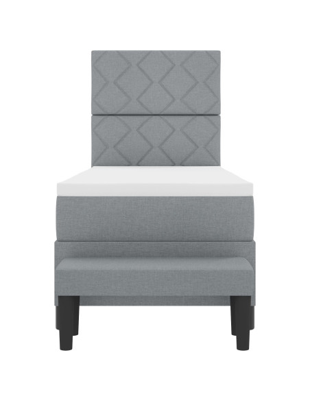 Letto a Molle  con Materasso & Panchina Grigio Chiaro 80x200 cm Tessuto