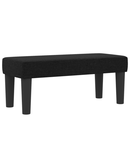 Letto a Molle  con Materasso e Panca Nero 80x200 cm Tessuto