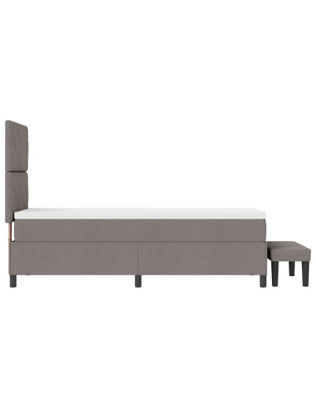 Letto con Box Spring  con Materasso e Panchina Taupe 80x200 cm Tessuto