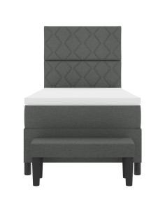 Letto a molle con materasso Grigio scuro 100 x 200 cm Tessuto 2