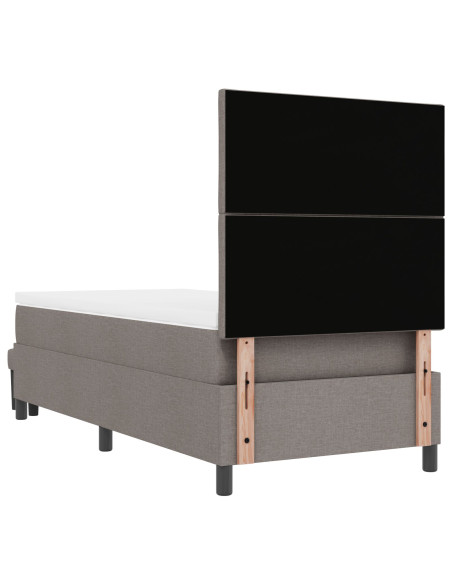 Letto con Box Spring con Materasso & Panchina Taupe 100x200 cm Tessuto