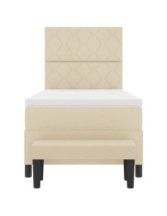 Letto a molle con materasso Crema 100 x 200 cm Tessuto