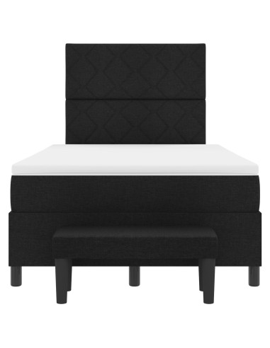 Letto a molle con materasso Nero 120 x 190 cm Tessuto