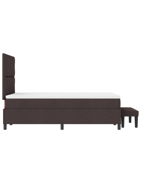 Letto a molle con materasso Marrone Scuro 120 x 190 cm Tessuto