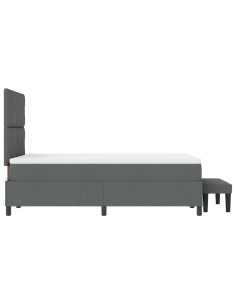 Letto a molle con materasso Grigio scuro 120 x 200 cm Tessuto 2