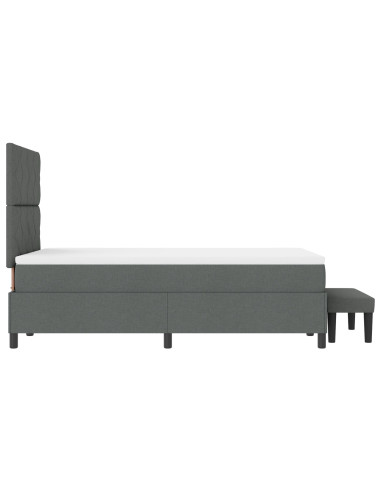Letto a molle con materasso Grigio scuro 120 x 200 cm Tessuto