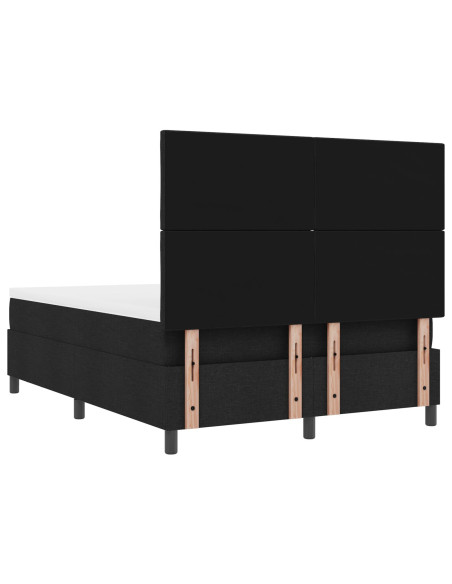Letto a Molle  con Materasso e Panchina Nera 140x200 cm Tessuto