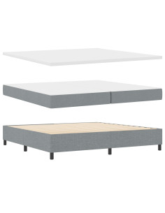 Letto a molle con materasso Grigio chiaro 200 x 200 cm Tessuto