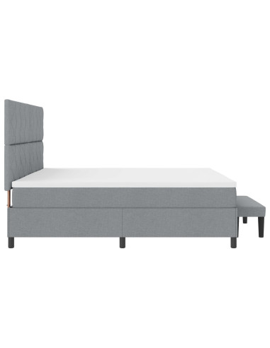 Letto a molle con materasso Grigio chiaro 200 x 200 cm Tessuto