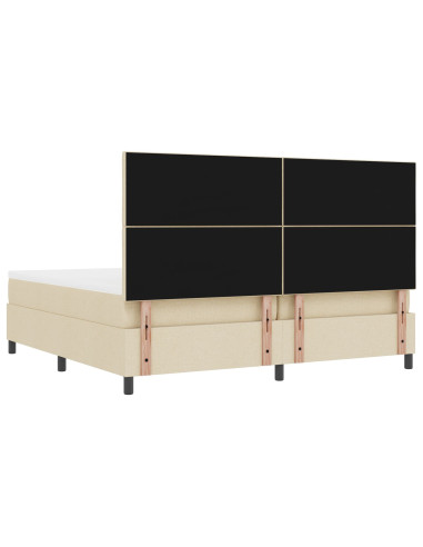 Letto a molle con materasso Crema 200 x 200 cm Tessuto