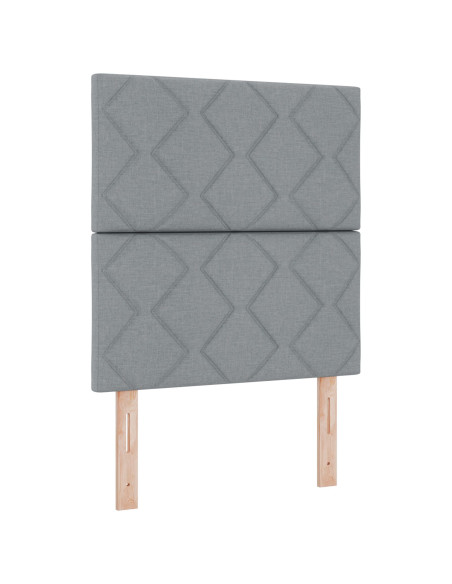 Letto Box Spring  con Materasso e Panchina Grigio Chiaro 80x200 cm Tessuto