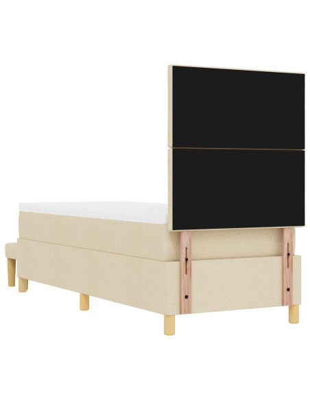 Letto a Molle con Materasso & Panca Crema 80x200 cm Tessuto