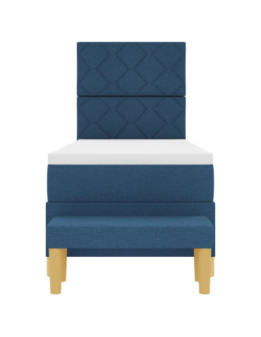 Letto a molle con materasso Blu 80 x 200 cm Tessuto