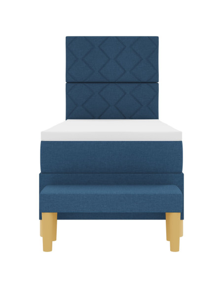 Letto a molle con materasso Blu 80 x 200 cm Tessuto