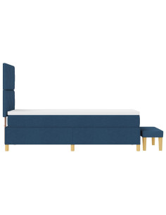 Letto a molle con materasso Blu 80 x 200 cm Tessuto 2