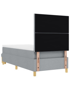 Letto a molle con materasso Grigio chiaro 100 x 200 cm Tessuto 2