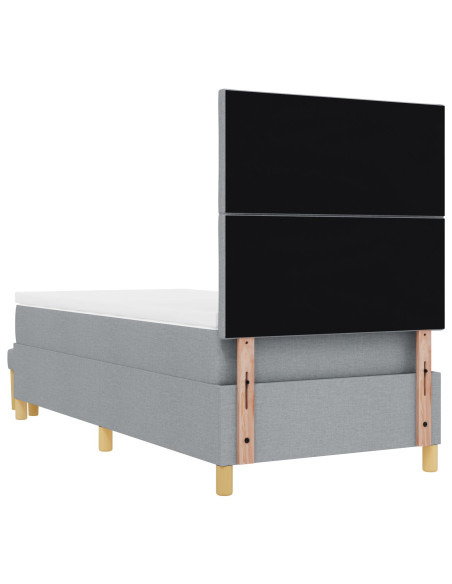 Letto con Box Spring e Materasso Grigio Chiaro 100x200 cm Tessuto