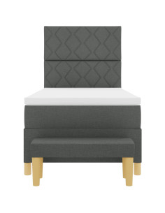Letto a molle con materasso Grigio scuro 100 x 200 cm Tessuto
